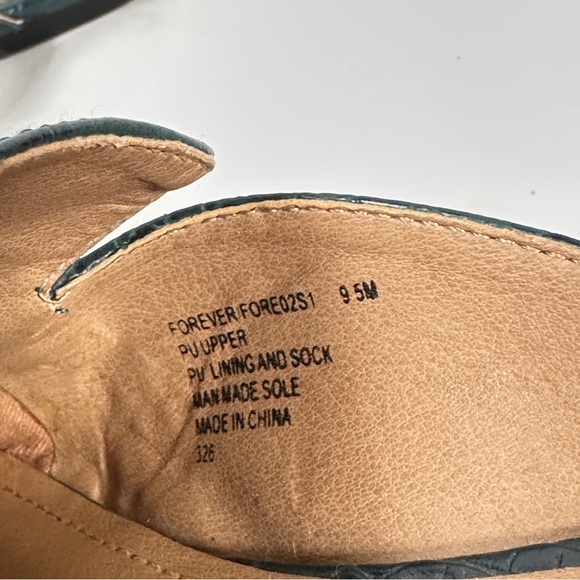 Steve Madden Forever Croc Chain Mule Loafers Teal Faux Leather Size 9.5 - Picture 5 of 11